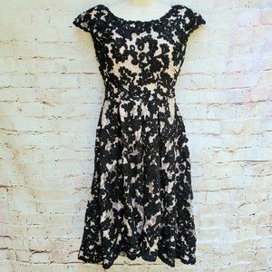 Anthropologie Yoana Baraschi Black Soutache Dress Size 0 Lacey Elegant Beige